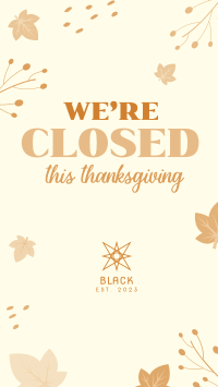 Closed On Thanksgiving Instagram Story Design