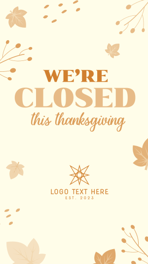 Closed On Thanksgiving Instagram story Image Preview