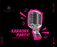 Karaoke Party Mic Facebook Post Design