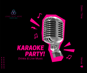 Karaoke Party Mic Facebook post Image Preview