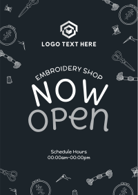 Cute Embroidery Shop Flyer Design