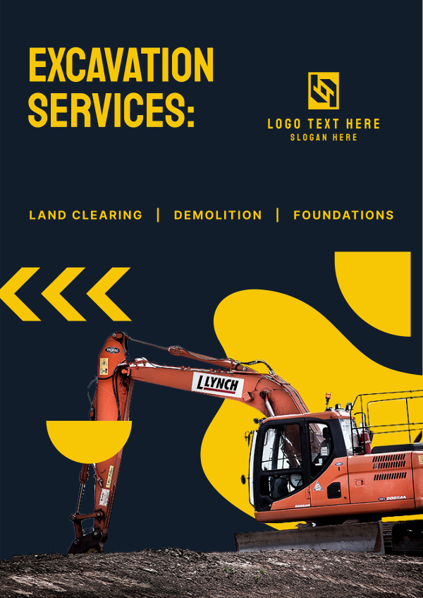 Excavation Services List Poster Design Image Preview