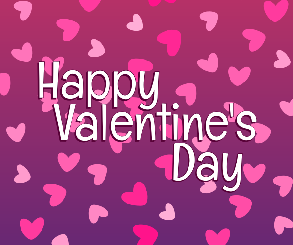 Pink Valentine Confetti Facebook Post Design Image Preview