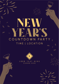 New Year Toast Countdown Flyer Design