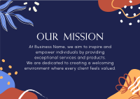 Our Mission Organic Abstract Postcard Design