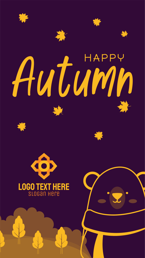 Bear in Autumn Instagram Story Design Image Preview