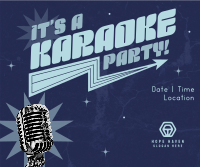Sparkly Karaoke Party Facebook Post Design