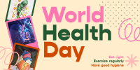 Retro World Health Day Twitter post Image Preview