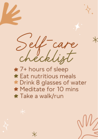 Self care checklist Poster Design