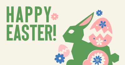 Floral Easter Bunny  Facebook ad Image Preview