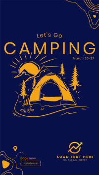Campsite Sketch Facebook Story Design