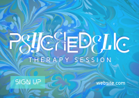 Psychedelic Therapy Session Postcard Design