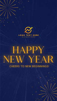 Fireworks New Year Greeting Facebook Story Design
