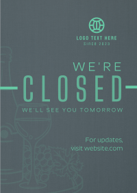 Minimalist Closed Restaurant Poster Image Preview