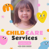 Quirky Faces Childcare Service Linkedin Post Design