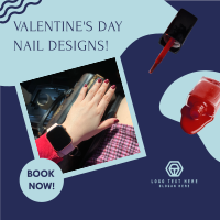 Red Valentine's Nails  Instagram Post Design