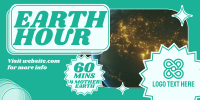 Retro Earth Hour Reminder Twitter post Image Preview