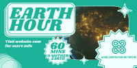 Retro Earth Hour Reminder Twitter Post Design