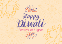 Lotus Diwali Greeting Postcard Image Preview