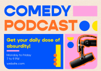 Daily Comedy Podcast Postcard Design