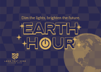 Earth Hour Retro Postcard Image Preview