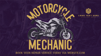 Retro Motorcycle Mechanic Animation Image Preview