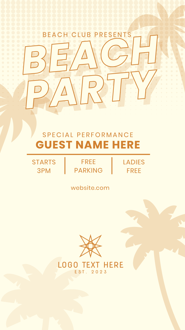 Beach Club Party Facebook Story Design Image Preview