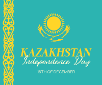 Ornamental Kazakhstan Day Facebook Post Design