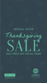 Thanksgiving Line Art Sale Instagram story Image Preview