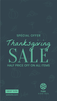 Thanksgiving Line Art Sale Instagram story Image Preview