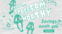 Scream Worthy Discount Facebook Event Cover Design