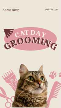 Cat Day Grooming Facebook story Image Preview