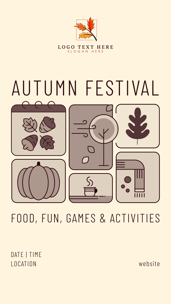 Fall Festival Calendar Facebook Story Design Image Preview