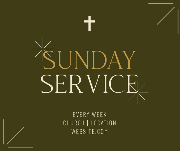 Earthy Sunday Service Facebook Post Design