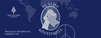 World Refugee Hand Lineart Facebook cover Image Preview