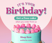 Birthday Cake Promo Facebook Post Design