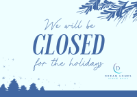 Closed for the Holidays Postcard Image Preview