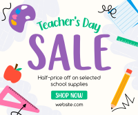 Supplies Sale for Teachers Facebook Post Design