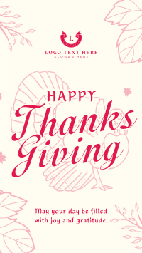 Thanksgiving Greeting Simple TikTok Video Design