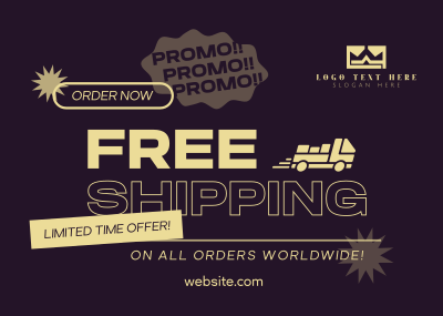 Worldwide Shipping Promo Postcard Image Preview