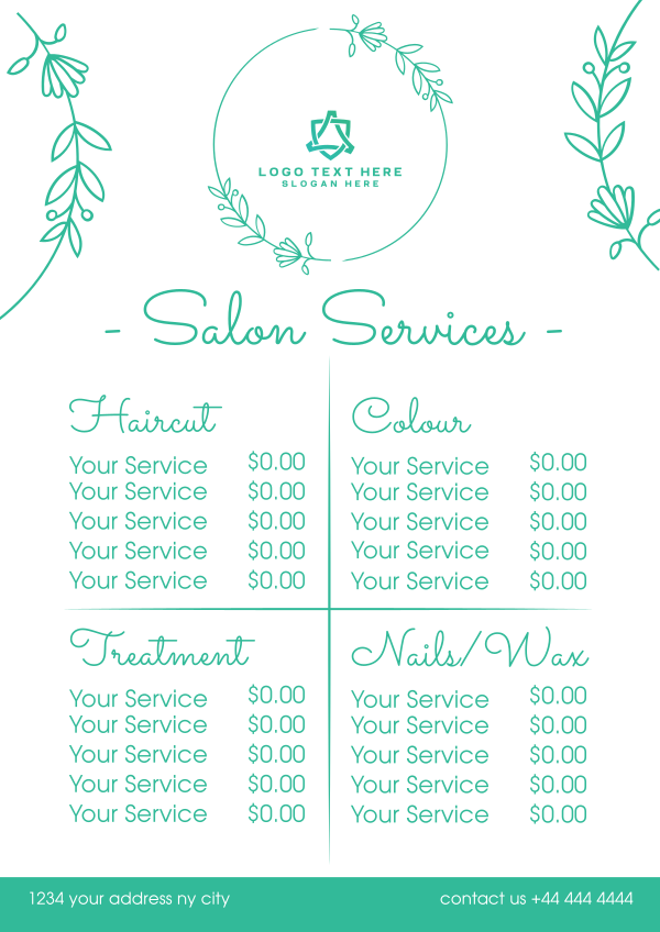 Salon Services Ornamental Flyer Design Image Preview