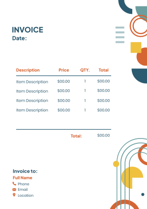 Modern Abstract Shapes Invoice Image Preview