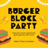 Burger Block Party Instagram Post Design