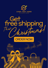 Contemporary Christmas Free Shipping Poster Preview