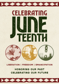 Retro Juneteenth Greeting Poster Image Preview