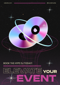 Retro Hire DJ Poster Design