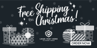 Modern Christmas Free Shipping Twitter Post Design