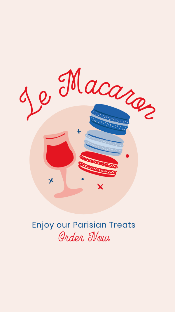 French Macaron Dessert Instagram Story Design Image Preview