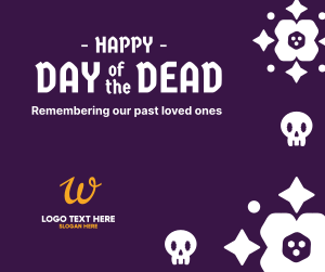 Day of the Dead Floral and Skull Pattern Facebook post