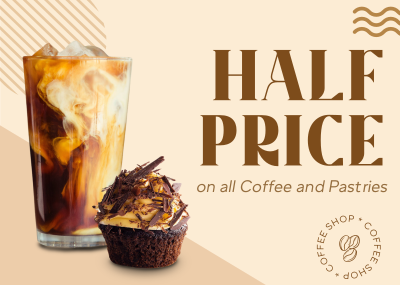 Half Price Coffee Postcard Image Preview